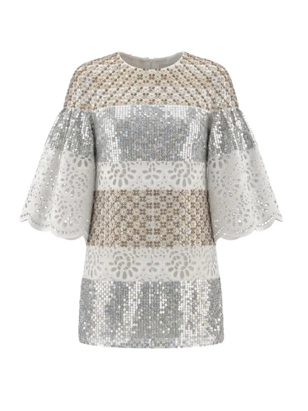 Carolina Herrera by Wes Gordon Sequined Silk-Jacquard Mini Dress